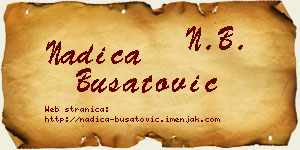 Nadica Bušatović vizit kartica